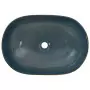 Lavabo da Appoggio Sabbia e Blu Ovale 59x40x14 cm Ceramica