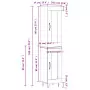 Credenza 34,5x34x180 cm in Legno Multistrato Bianco Lucido