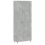 Credenza Grigio Cemento 69,5x34x180 cm in Legno Multistrato