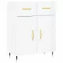 Credenza Bianco Lucido 69,5x34x180 cm in Legno Multistrato