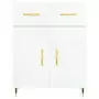 Credenza Bianco Lucido 69,5x34x180 cm in Legno Multistrato