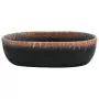 Lavabo da Appoggio Nero e Arancione Ovale 47x33x13 cm Ceramica