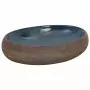 Lavabo da Appoggio Marrone e Blu Ovale 59x40x15 cm Ceramica