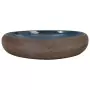 Lavabo da Appoggio Marrone e Blu Ovale 59x40x15 cm Ceramica