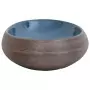 Lavabo da Appoggio Marrone e Blu Ovale 59x40x15 cm Ceramica