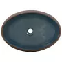 Lavabo da Appoggio Marrone e Blu Ovale 59x40x15 cm Ceramica