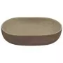 Lavabo da Appoggio Sabbia e Marrone Ovale 59x40x14 cm Ceramica