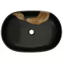 Lavabo da Appoggio Nero Ovale 59x40x14 cm Ceramica