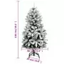 Albero Natale Artificiale Incernierato con Neve Fioccata 150 cm