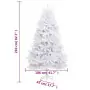 Albero di Natale Artificiale Incernierato con Base Bianco 210cm