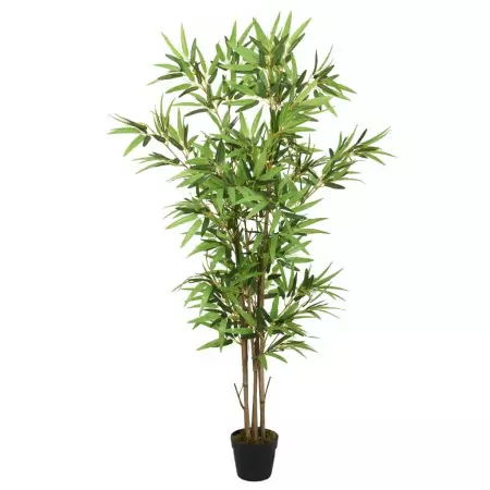 Albero Bambù Artificiale 552 Foglie 120 cm Verde