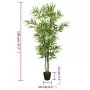 Albero Bambù Artificiale 552 Foglie 120 cm Verde