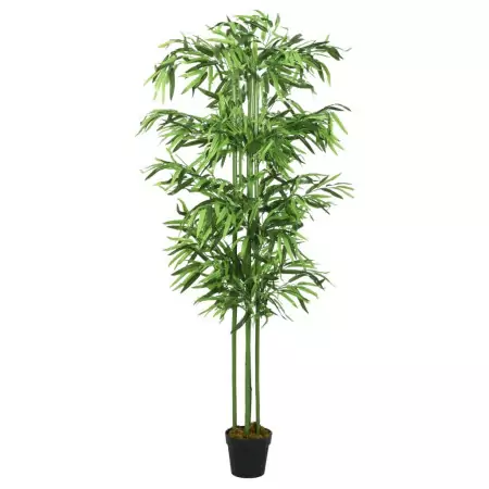 Albero Bambù Artificiale 576 Foglie 150 cm Verde