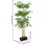 Albero Bambù Artificiale 760 Foglie 120 cm Verde