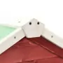 Conigliera Rosso e Bianco 140x63x120 cm Legno Massello di Abete