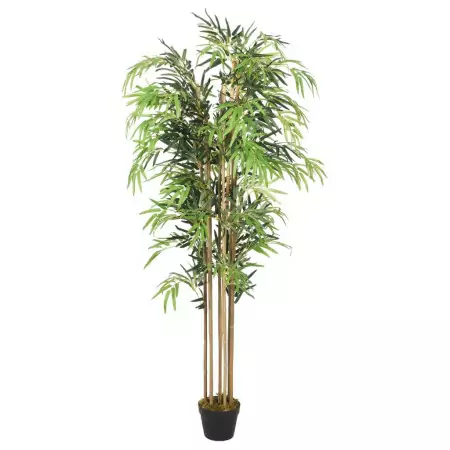 Albero Bambù Artificiale 730 Foglie 120 cm Verde