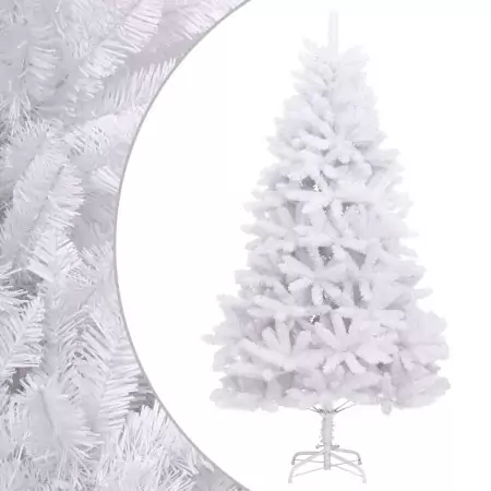 Albero di Natale Artificiale Incernierato con Base Bianco 240cm