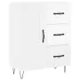 Credenza Bianco Lucido 69,5x34x180 cm in Legno Multistrato