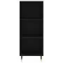 Credenza Nera 34,5x34x180 cm in Legno Multistrato