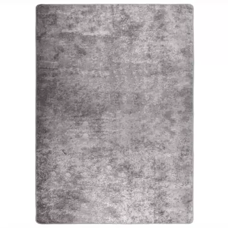 Tappeto Lavabile Grigio 120x170 cm Antiscivolo