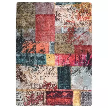 Tappeto Lavabile Patchwork Multicolore 150x230 cm Antiscivolo