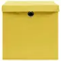 Contenitori con Coperchi 4 pz 28x28x28 cm Giallo