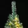 Albero di Natale Artificiale con 300 LED Palline e Neve 210 cm