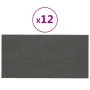 Pannelli Murali 12 pz Grigio Scuro 30x15 cm Tessuto 0,54 m²