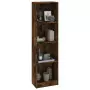 Libreria a 4 Ripiani Rovere Fumo 40x24x143 cm Legno Multistrato