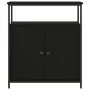 Credenza Nera 70x30x80 cm in Legno Multistrato