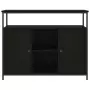 Credenza Nera 100x35x80 cm in Legno Multistrato