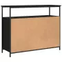 Credenza Nera 100x35x80 cm in Legno Multistrato