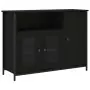 Credenza Nera 100x35x75 cm in Legno Multistrato