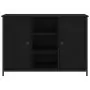 Credenza Nera 100x35x70 cm in Legno Multistrato