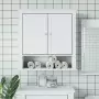 Mobile Bagno a Muro BERG Bianco 69,5x27x71,5cm Legno Massello