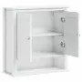 Mobile Bagno a Muro BERG Bianco 69,5x27x71,5cm Legno Massello