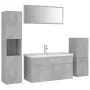 Set Mobili da Bagno Grigio Cemento in Truciolato