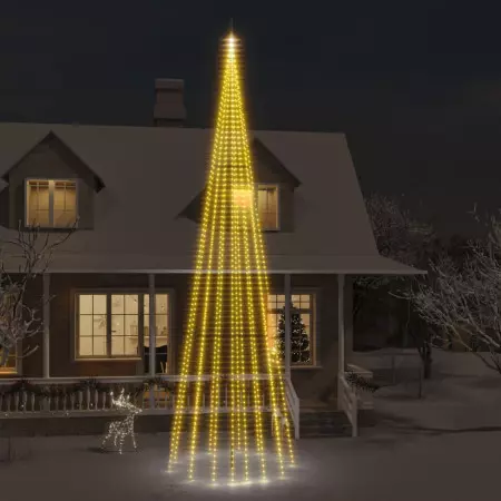 Albero di Natale Pennone Bianco Caldo 1134 LED 800 cm