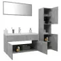 Set Mobili da Bagno Grigio Cemento in Truciolato