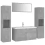 Set Mobili da Bagno Grigio Cemento in Truciolato