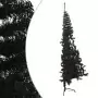 Albero di Natale Artificiale a Metà con Base Nero 120 cm PVC