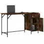 Scrivania Computer Rovere Fumo 131x48x75 cm Legno Multistrato