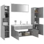 Set Mobili da Bagno Grigio Cemento in Truciolato