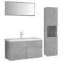 Set Mobili da Bagno Grigio Cemento in Truciolato