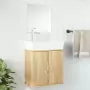 Set Mobili da Bagno 2 pz Rovere in Legno Multistrato