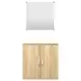 Set Mobili da Bagno 2 pz Rovere in Legno Multistrato