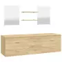 Set Mobili da Bagno 5 pz Rovere in Legno Multistrato