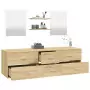 Set Mobili da Bagno 5 pz Rovere in Legno Multistrato