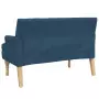 Panca con Cuscini Blu 113x64,5x75,5 cm in Tessuto