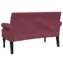 Panca con Schienale Rosso Vino 120x62x75,5 cm in Tessuto